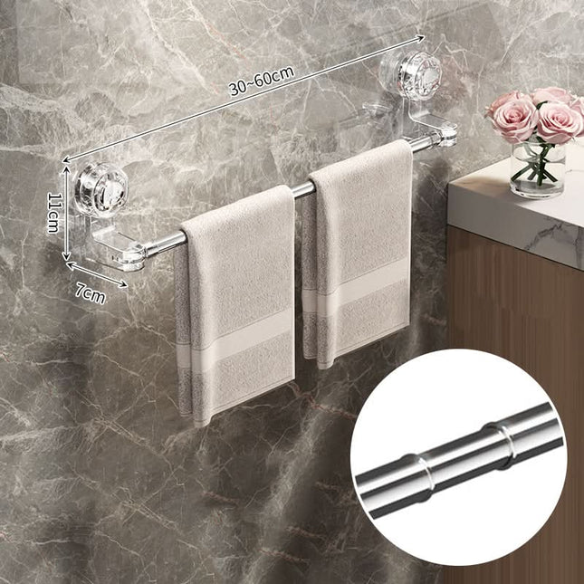 Retractable Suction Cup Towel Bar Towel & Shoe Holder | Light Luxury No-Punch