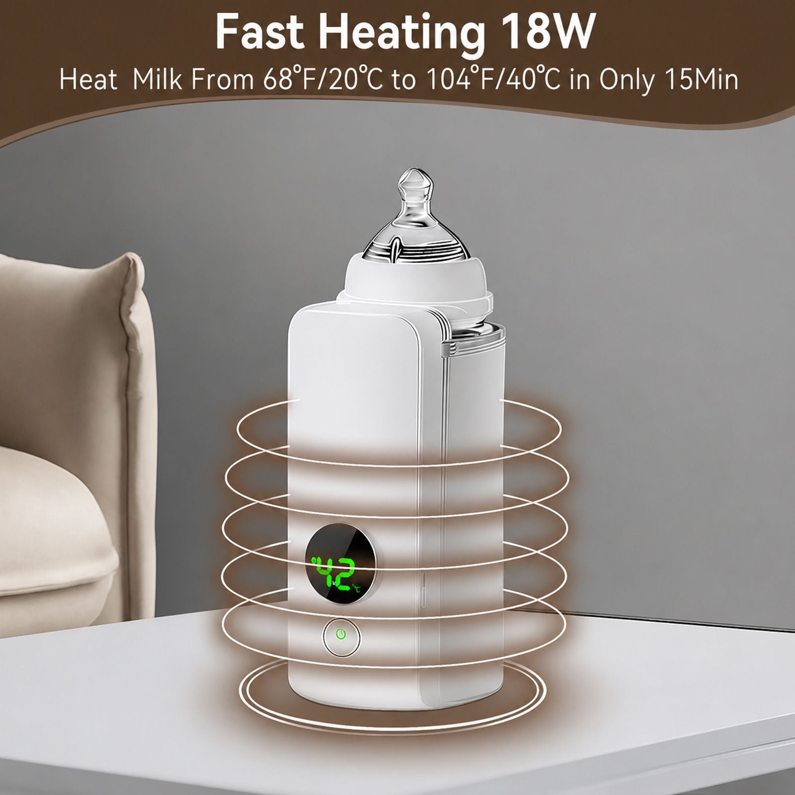 Portable Baby Milk Warmer Bottle For Travel On The Go | Rechargeable