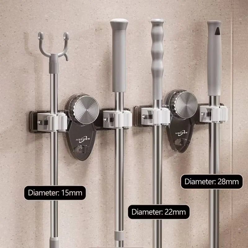 Wall Mounted Mop Holder, Mop Hook Storage, Broom Hanger (Set of 2)
