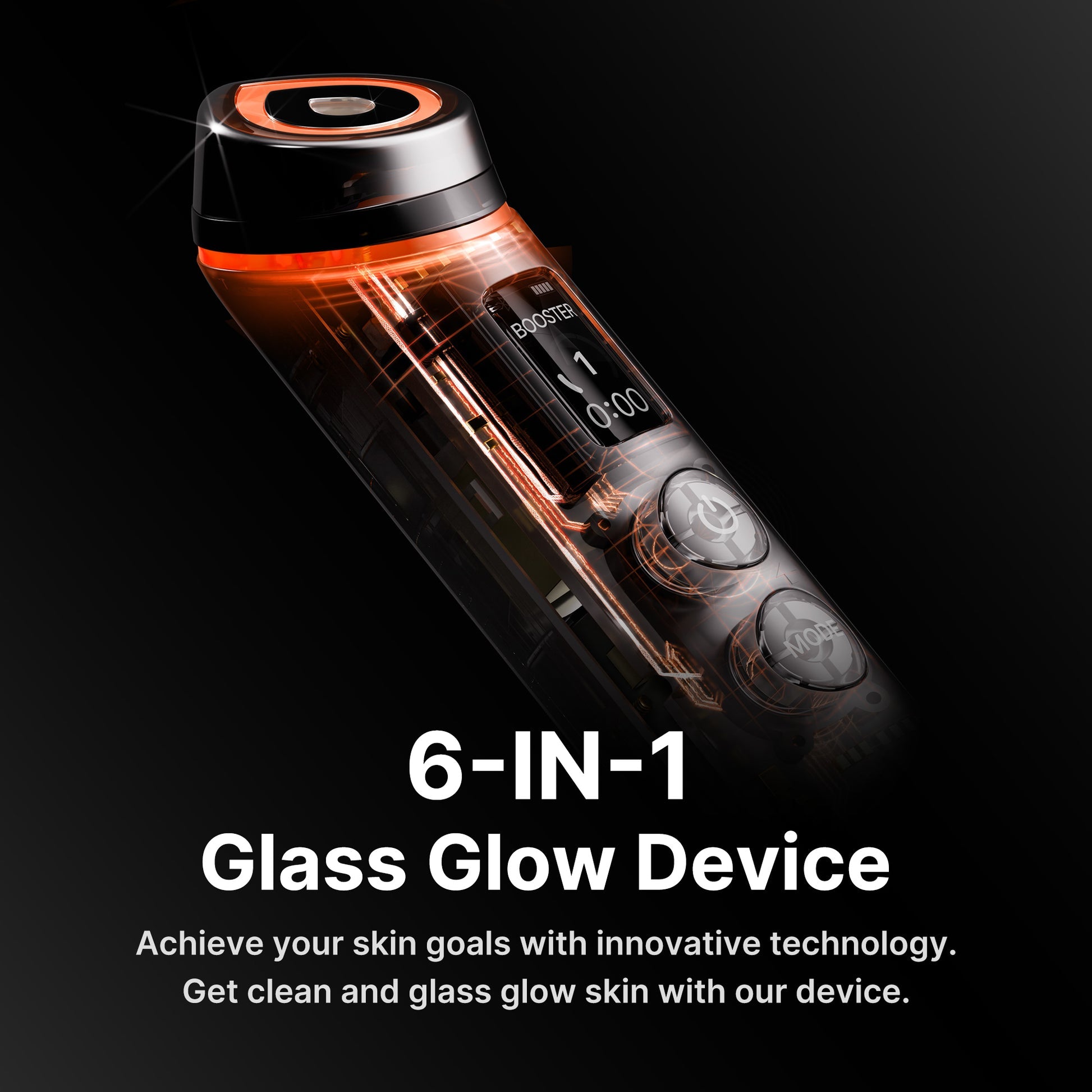 Medicube Booster Pro | 6-in-1 Real Glass Glow Beauty Massager | For Clear, Radiant, Firmer-Looking Skin