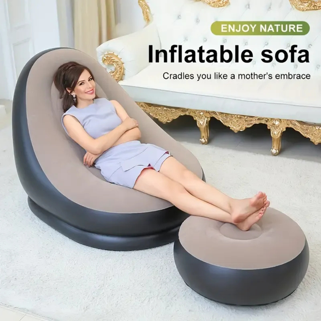 Tobi Air Sofa (TB-3003) | Inflatable Lounger Set | 2-in-1 Sofa Chair with Footstool with Air Pump