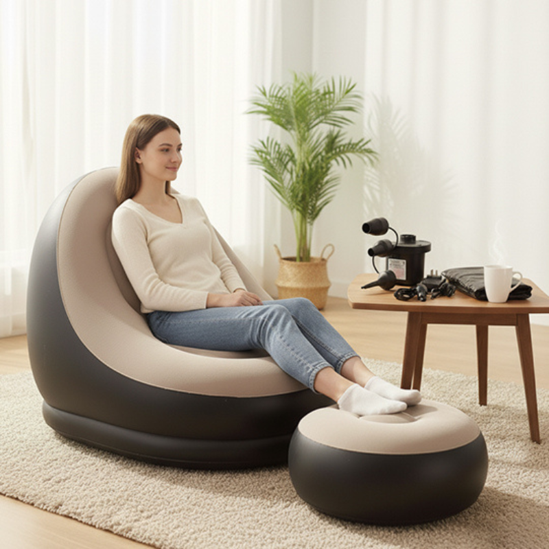 Tobi Air Sofa (TB-3003) | Inflatable Lounger Set | 2-in-1 Sofa Chair with Footstool with Air Pump