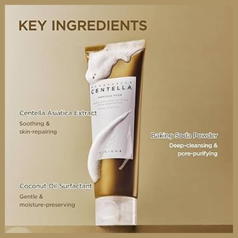 Madagascar Centella Ampoule Foam, 4.23 fl.oz, Korean Face Cleanser & Makeup Remover | Korean Skin