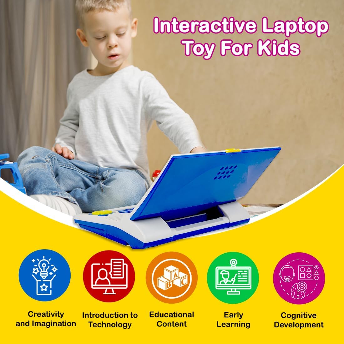 Fun English Learner Laptop for Kids Educational Notebook Computer
