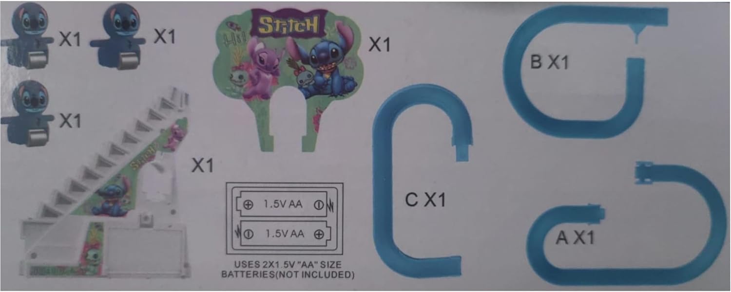 Stitch Musical Race Track Toy with Climbing Stairs | Battery Operated Racing Game