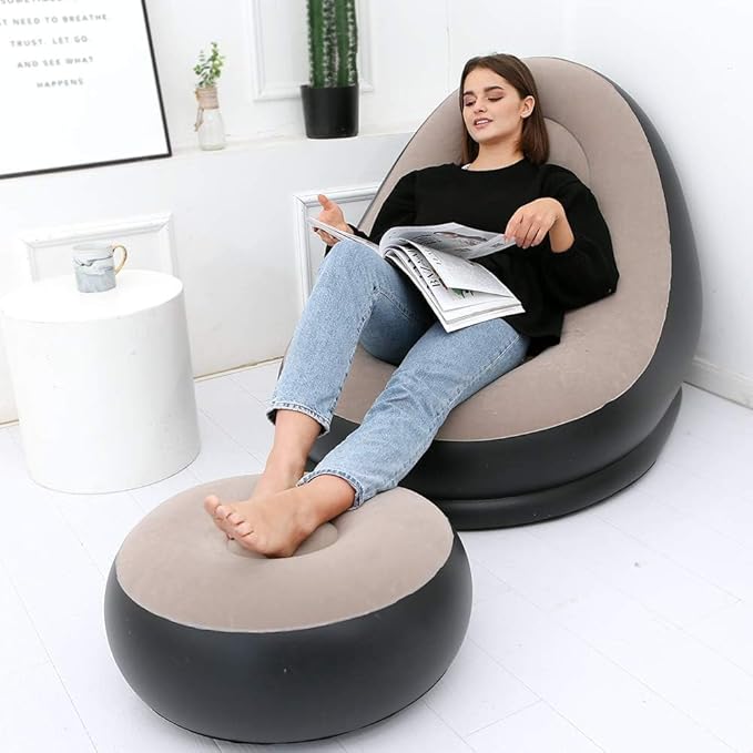 Tobi Air Sofa (TB-3003) | Inflatable Lounger Set | 2-in-1 Sofa Chair with Footstool with Air Pump