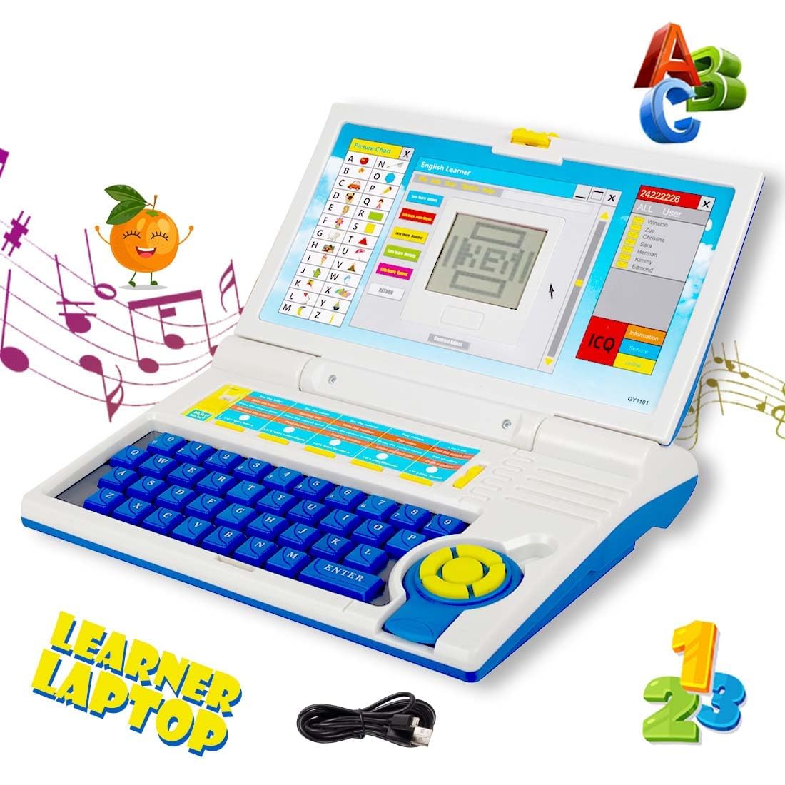 Fun English Learner Laptop for Kids Educational Notebook Computer