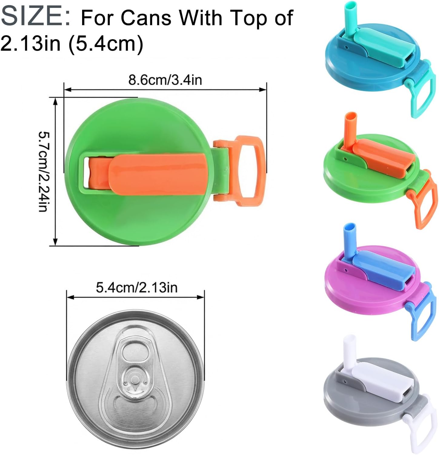Soda Can Lids with Silicone Straw, Leak-Proof Soda Can Covers