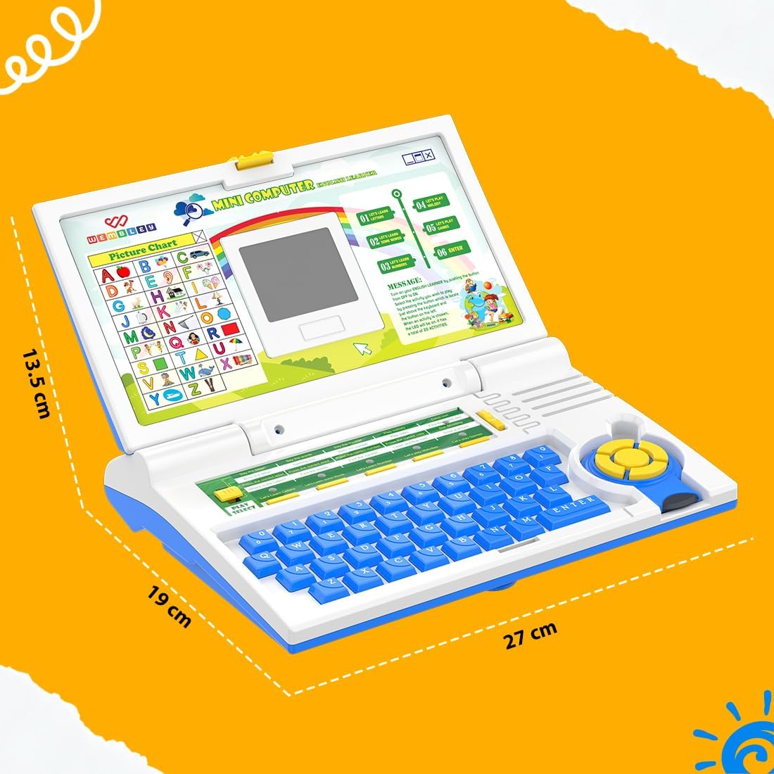 Fun English Learner Laptop for Kids Educational Notebook Computer