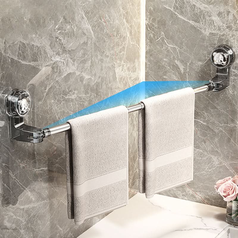 Retractable Suction Cup Towel Bar Towel & Shoe Holder | Light Luxury No-Punch