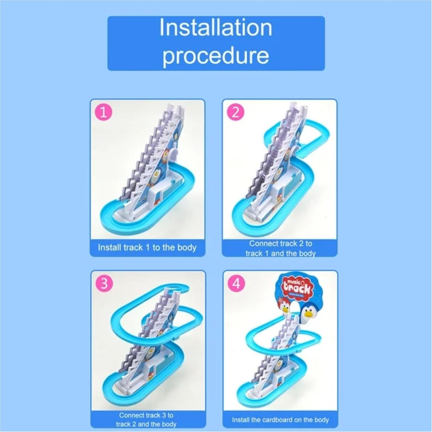 Stitch Musical Race Track Toy with Climbing Stairs | Battery Operated Racing Game