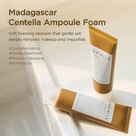 Madagascar Centella Ampoule Foam, 4.23 fl.oz, Korean Face Cleanser & Makeup Remover | Korean Skin