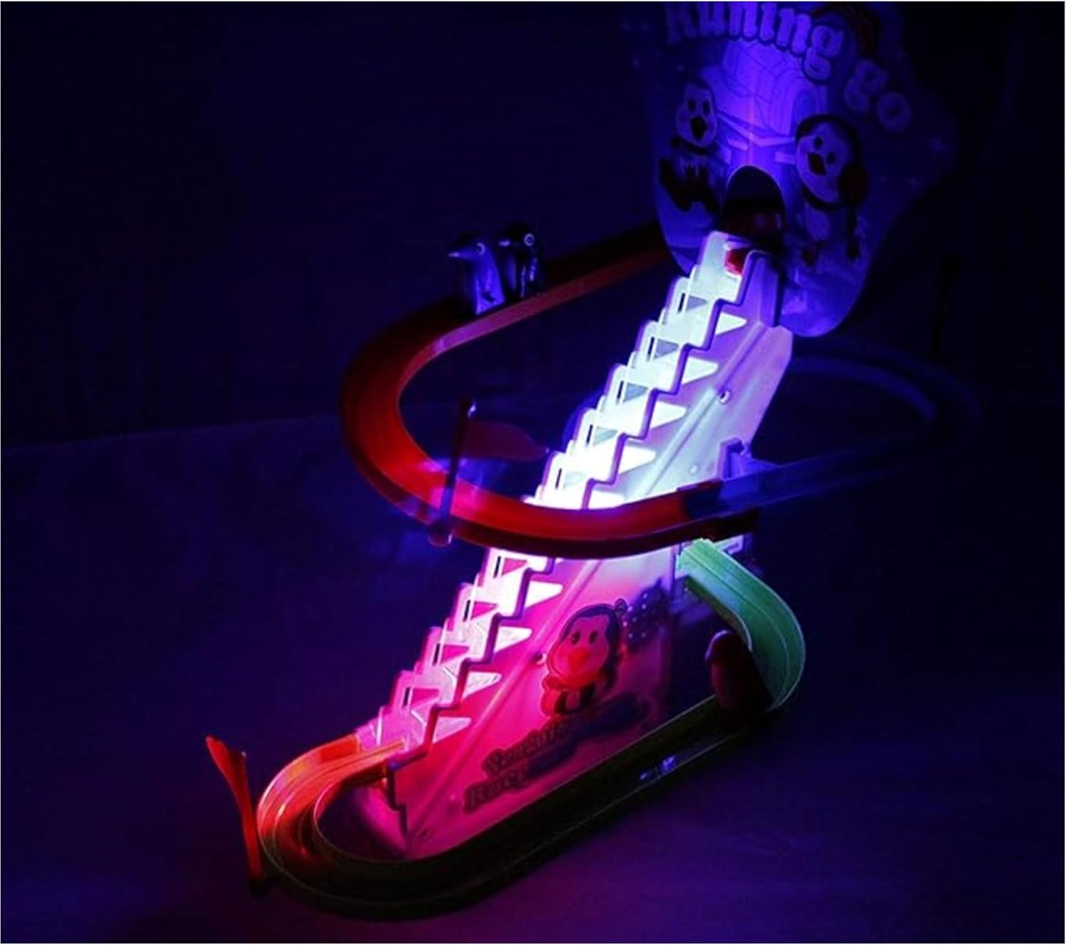 Stitch Musical Race Track Toy with Climbing Stairs | Battery Operated Racing Game