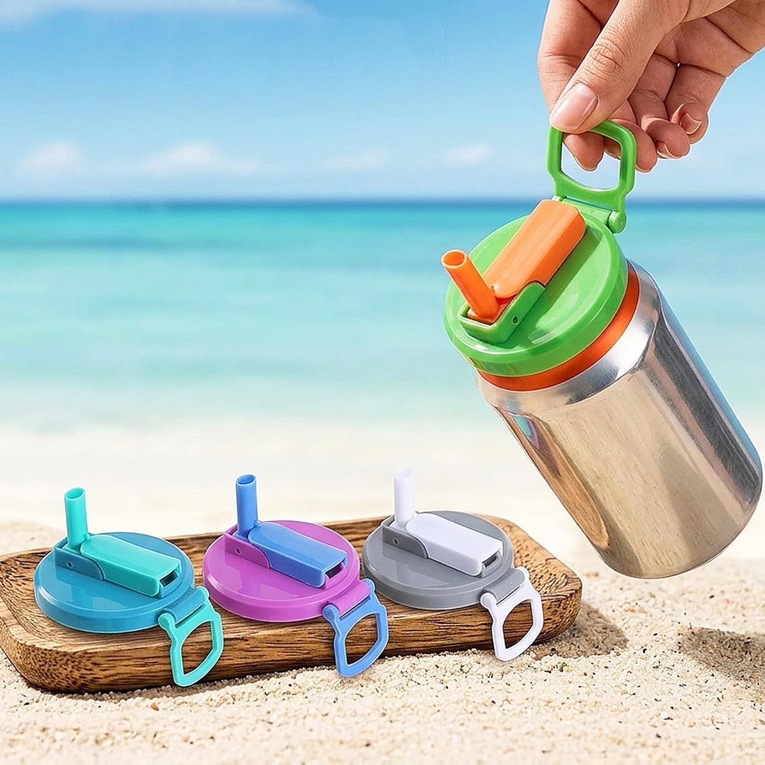 Soda Can Lids with Silicone Straw, Leak-Proof Soda Can Covers