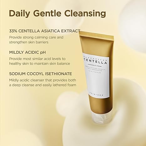 Madagascar Centella Ampoule Foam, 4.23 fl.oz, Korean Face Cleanser & Makeup Remover | Korean Skin