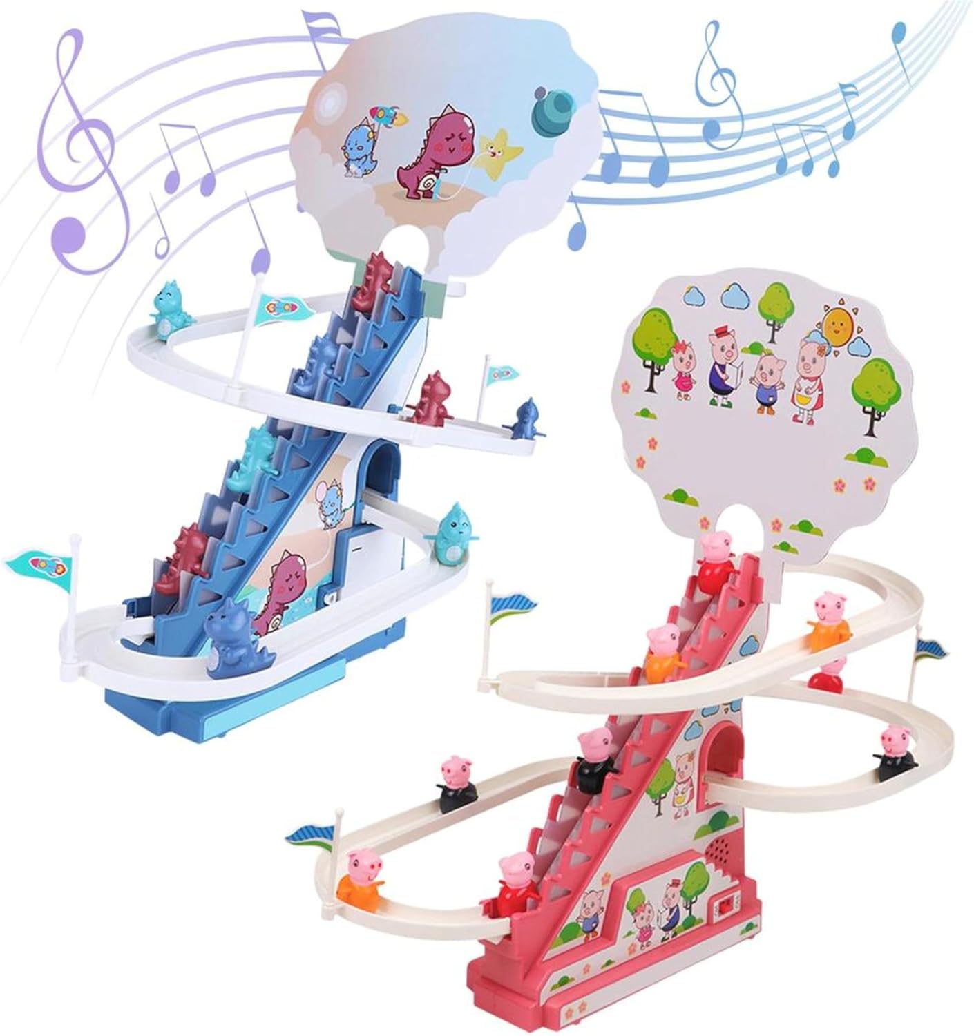 Stitch Musical Race Track Toy with Climbing Stairs | Battery Operated Racing Game