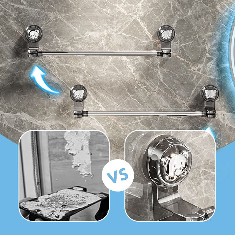 Retractable Suction Cup Towel Bar Towel & Shoe Holder | Light Luxury No-Punch