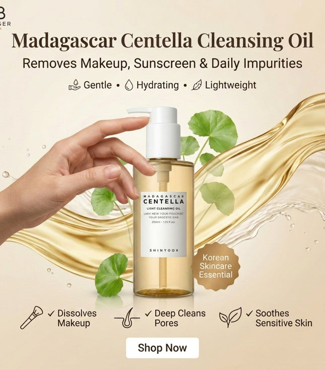 Madagascar Centella Light Cleansing Oil 6.76 fl.oz, 200ml | Gentle Oil Korean Facial Cleanser