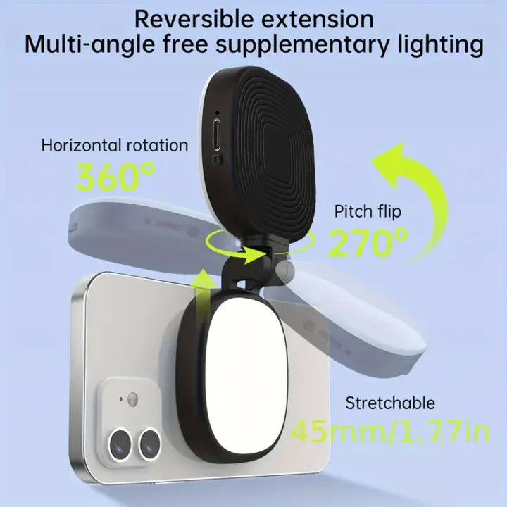 Magnetic Multi-functional Mobile Phone Selfie Mirror Mini Fill light Adjustable