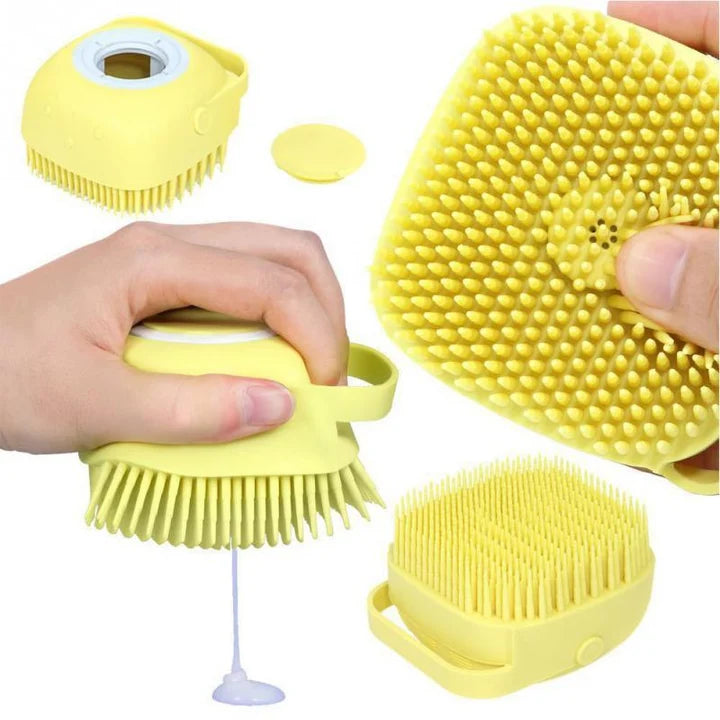 Silicone Body Scrubber Brush with Soap Dispenser, Ultra Soft Bath Sponge Shower Brush and Body Massager (Pack of 3)