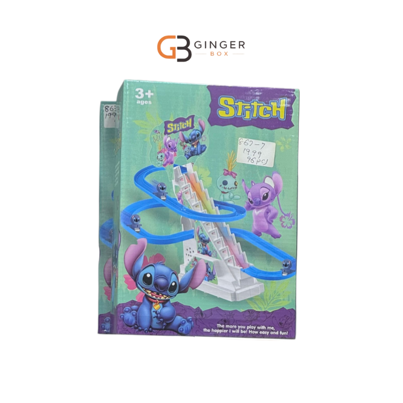 Stitch Musical Race Track Toy with Climbing Stairs | Battery Operated Racing Game