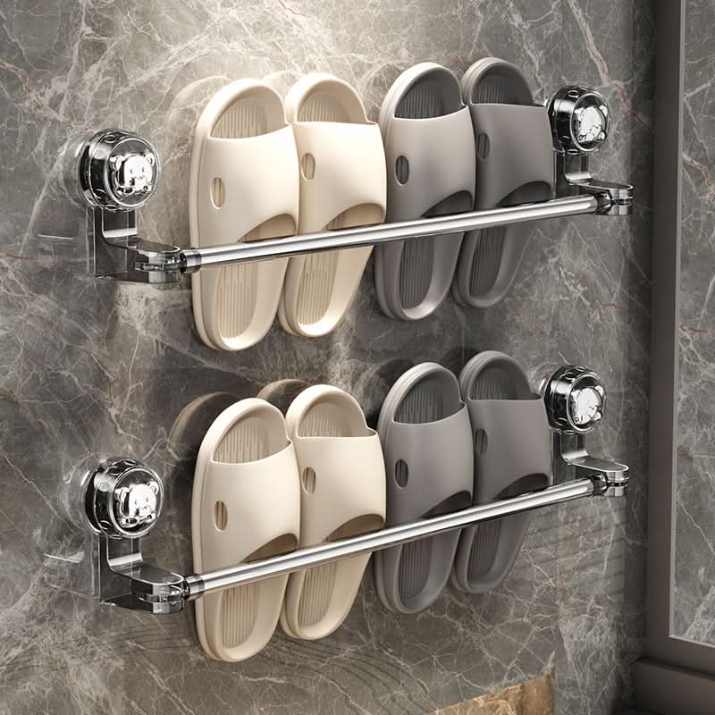 Retractable Suction Cup Towel Bar Towel & Shoe Holder | Light Luxury No-Punch