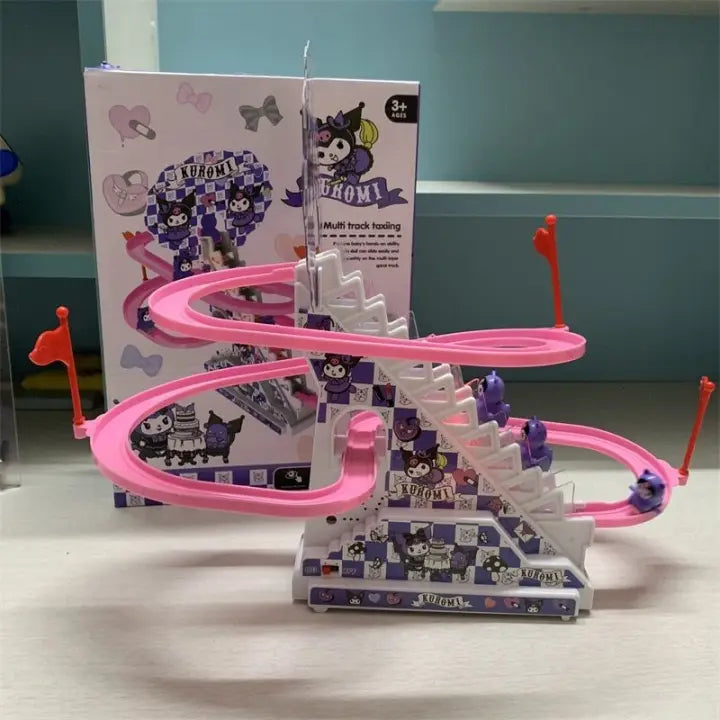 Kurmi Musical Race Track Toy with Climbing Stairs | Battery Operated Racing Game