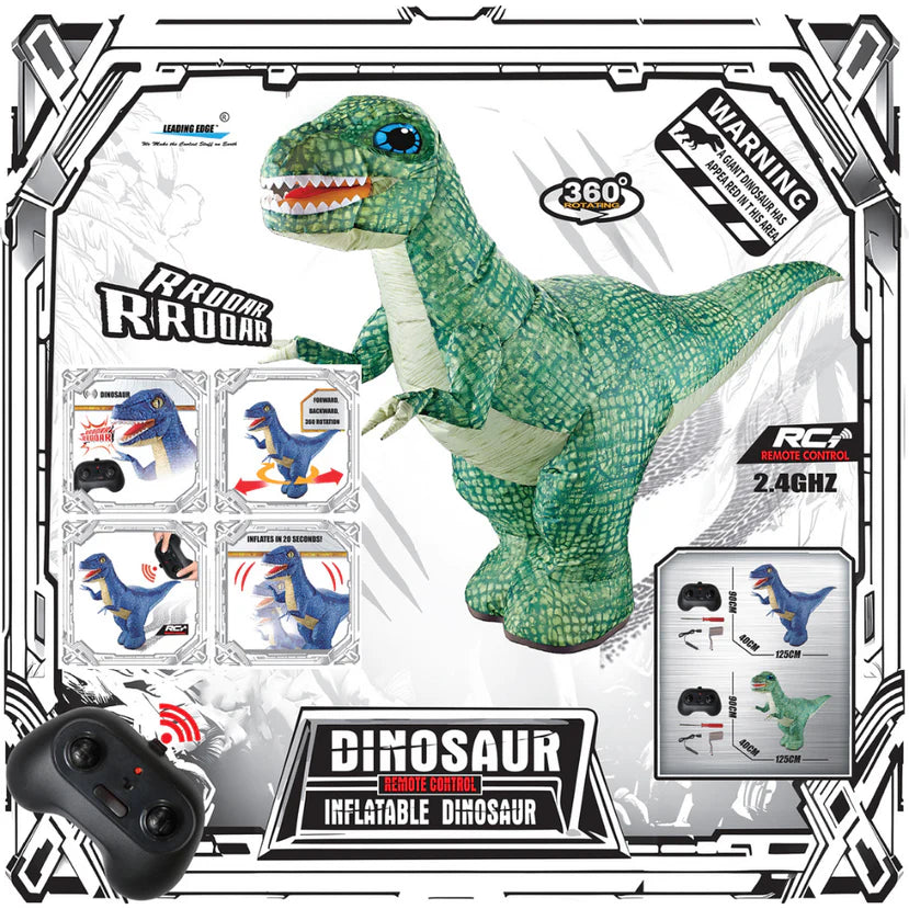 Giant Inflatable RC Dinosaur Toy – Big Remote Control Walking Dino with Lights | USB Rechargeable Electric Dinosaur for Kids