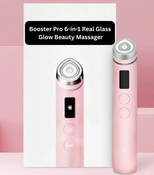 Medicube Booster Pro | 6-in-1 Real Glass Glow Beauty Massager | For Clear, Radiant, Firmer-Looking Skin